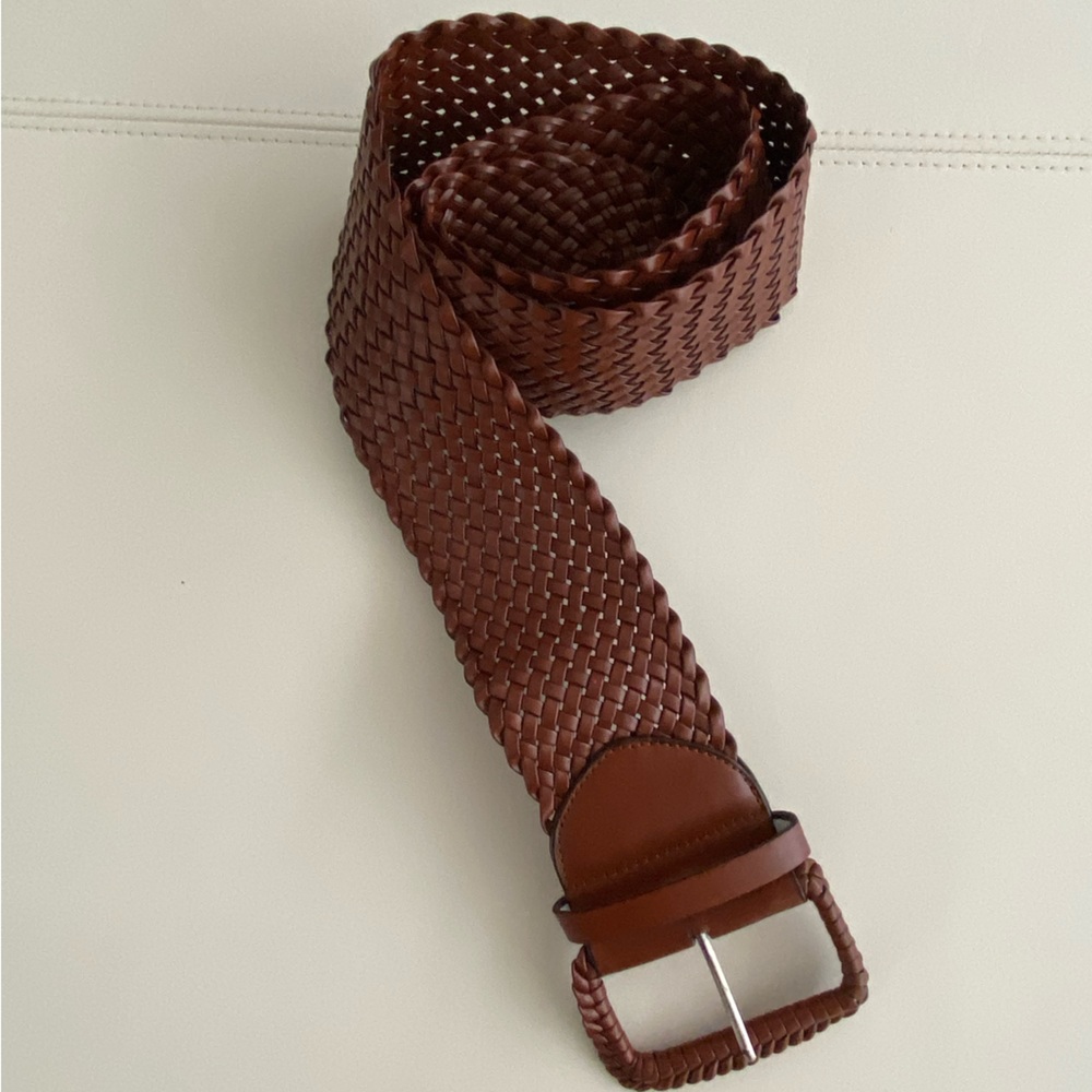woven light brown two inch belt